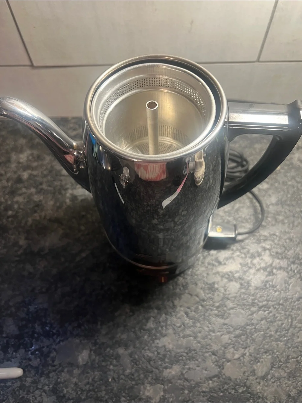 COFFEEMATIC Stainless Steel Electric coffee pot. Still very shiny like new.